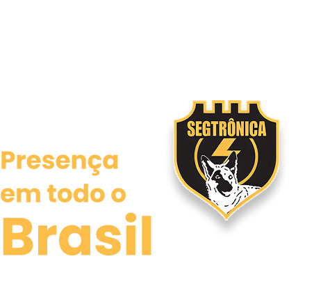 Mapa do Brasil com pontos de atuação da Segtrônica